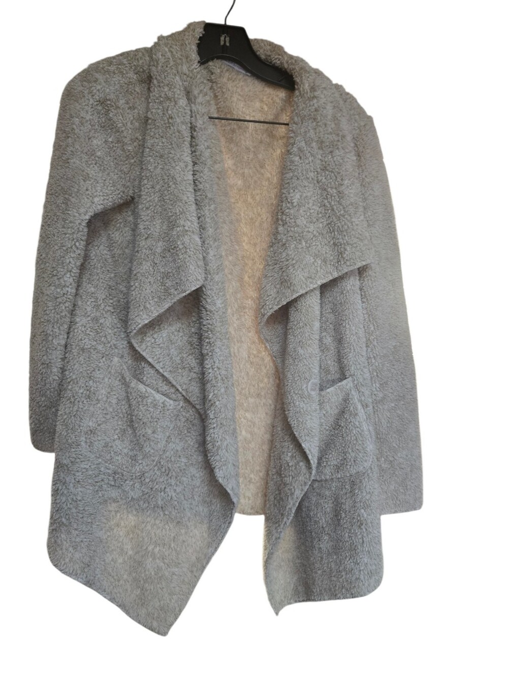 Hugs From Soft Surroundings, Cozy Cream Colored Plush Open-Front Cardigan